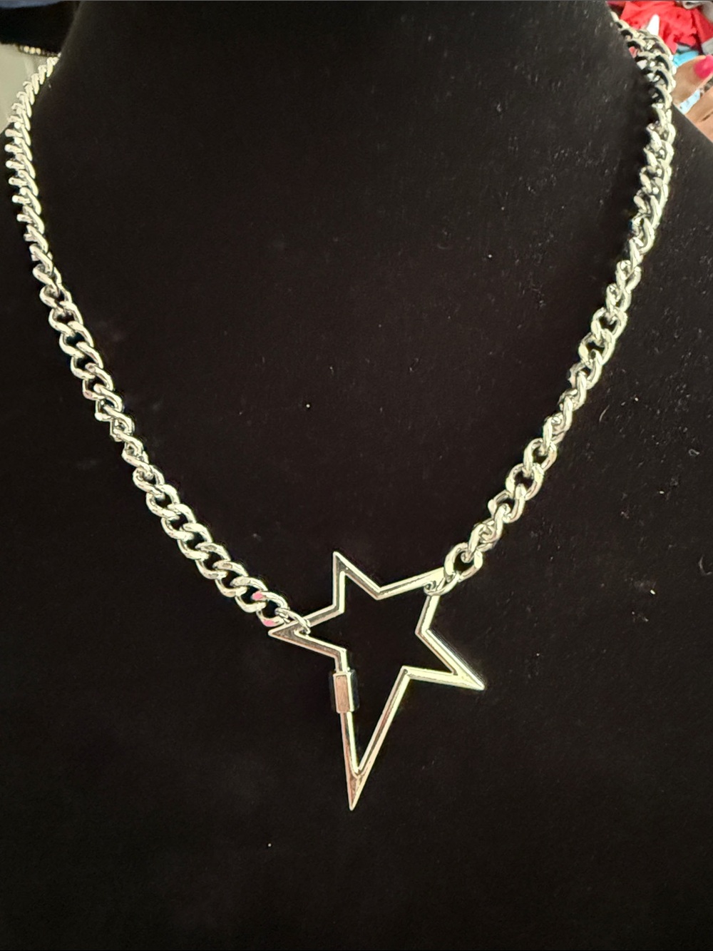 New 13” Silver Star Pendant Chain Necklace - Women's Jewelry